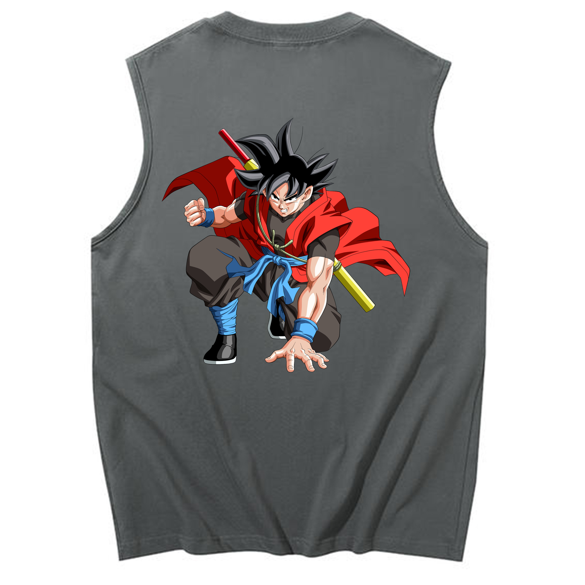（画像用） ドラゴンボール 孫悟空（そん ごくう）Son Goku カカロット DRAGON BALL Kakarotto コットン100％タンクトップ（背面プリント）